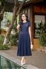 Áo croptop tím than thêu hoa cộc tay