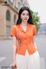 Áo ký giả linen cam SM1080