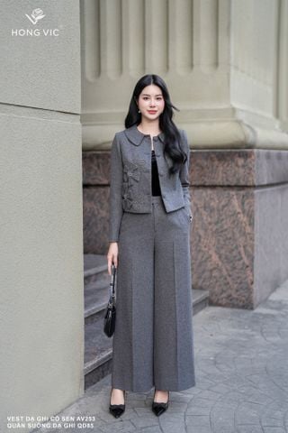 Quần suông dạ ghi QD85