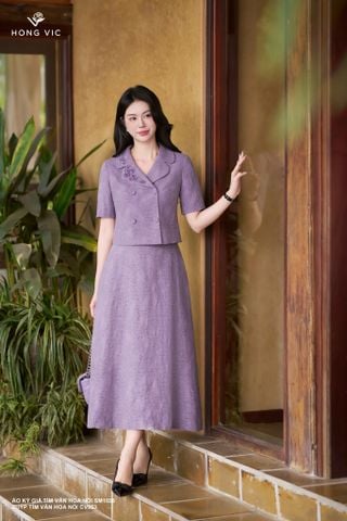 Zuýp tím vân hoa nổi CV553