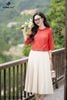 Áo boil đỏ cam thêu biên gấu SM990