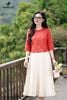 Áo boil đỏ cam thêu biên gấu SM990