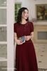Áo ký giả đỏ rượu cộc tay SM922