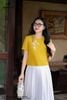 Áo croptop linen vàng SM1084