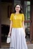 Áo croptop linen vàng SM1084