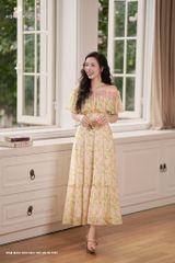 Đầm maxi hoa kẹo trễ vai DL1003