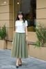 Áo croptop linen trắng cài cúc sau SM1142