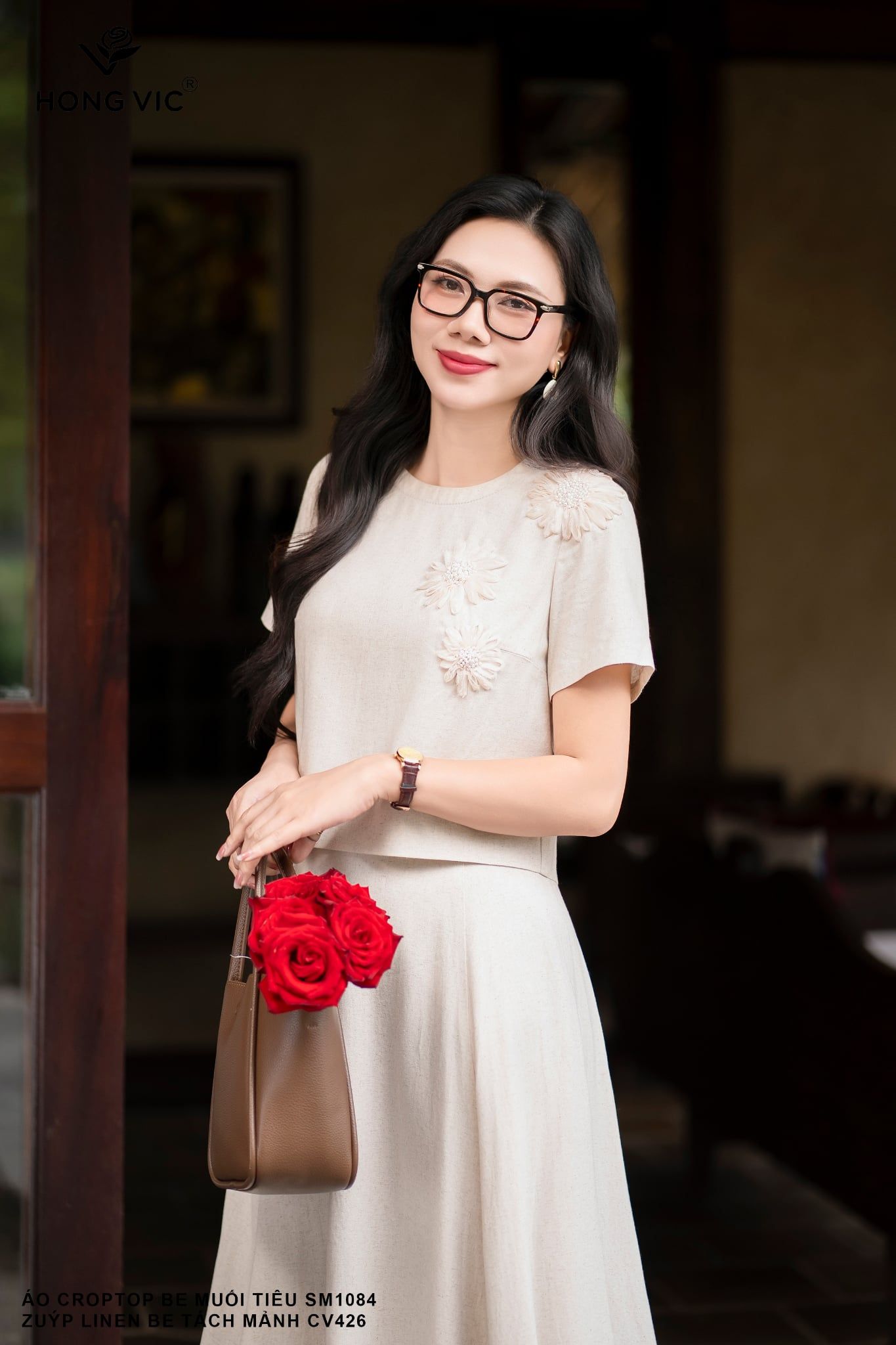 Áo croptop be muối tiêu SM1084