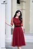 Đầm lưới chấm bi đỏ DL1042