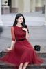 Đầm lưới chấm bi đỏ DL1042