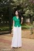 Áo ký giả linen xanh cây SM929