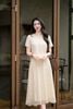 Áo croptop linen kem SM1084