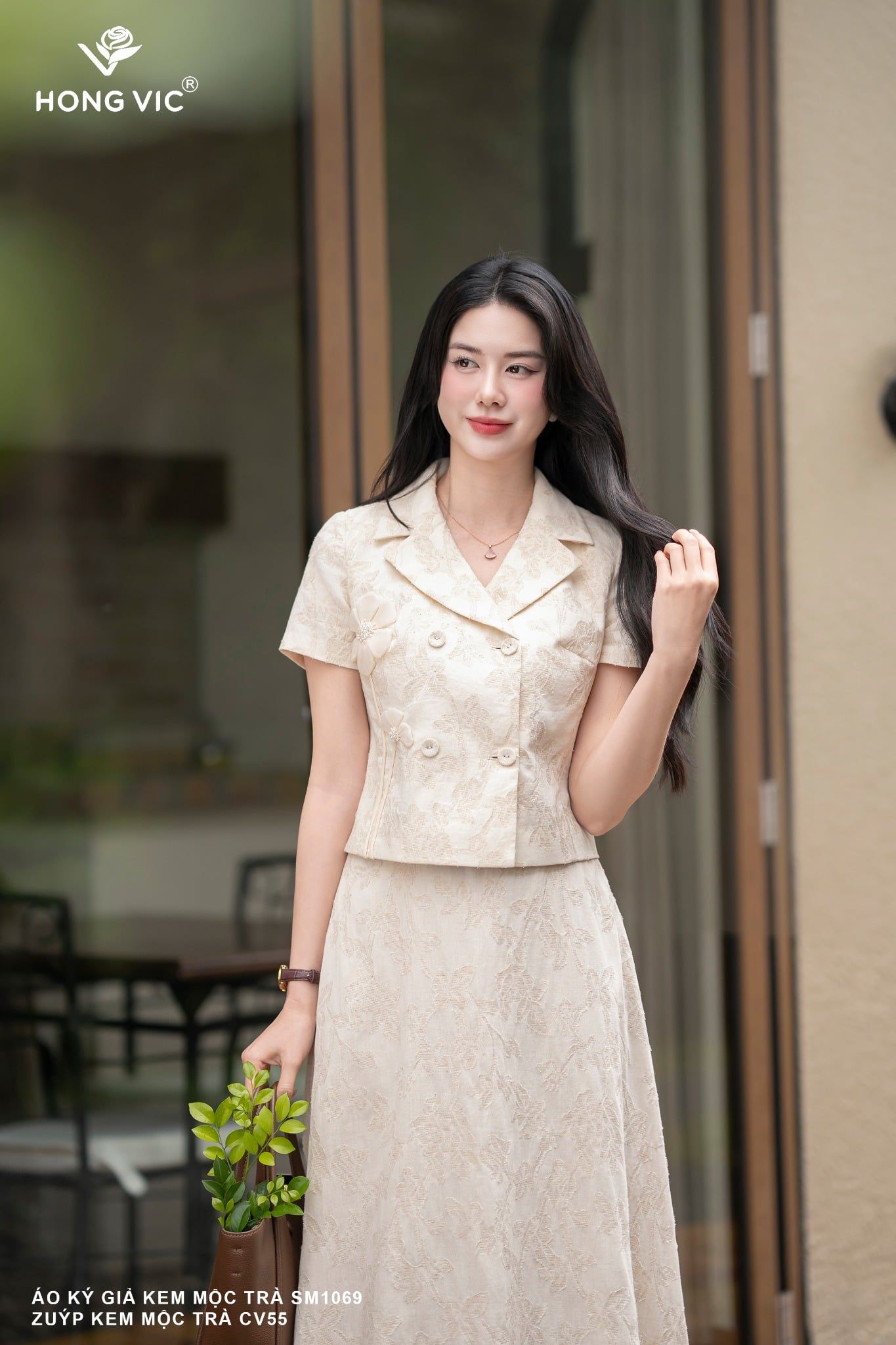 Áo ký giả kem mộc trà SM1069