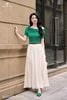 Áo cotton xanh cây lệch vai SM909