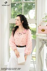 Áo hoa hồng nhí cổ vuông SM961