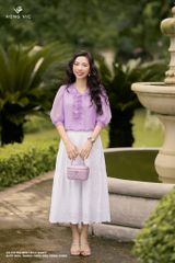 Zuýp boil trắng thêu hoa hồng CV491