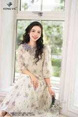 Áo boil thêu hoa nhí tím SM957