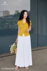 Zuýp linen trắng dài CV452