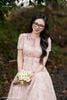 Đầm voan hoa hồng cổ DL1114
