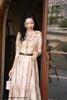 Đầm tơ họa tiết vân nâu DL1050