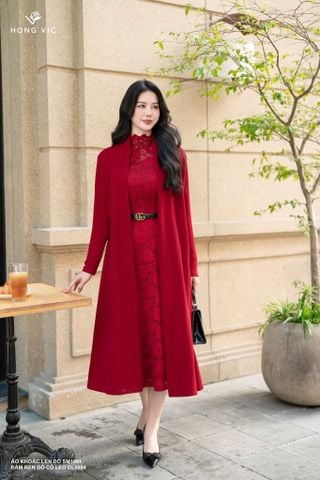 Áo khoác len đỏ SM1051