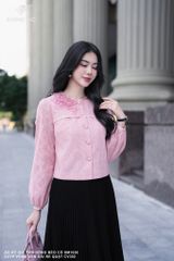 Áo ký giả ren hồng bèo cổ SM1026