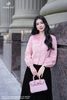 Áo ký giả ren hồng bèo cổ SM1026
