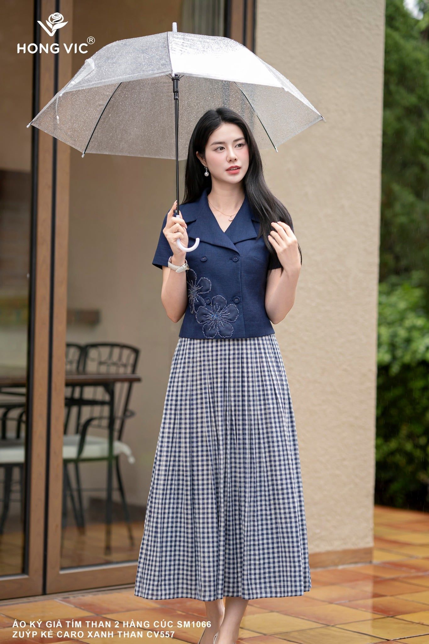 Zuýp kẻ caro xanh than CV557