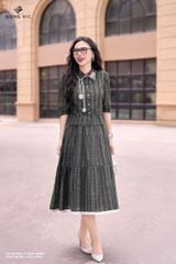 Áo kẻ rêu cổ đức SM985