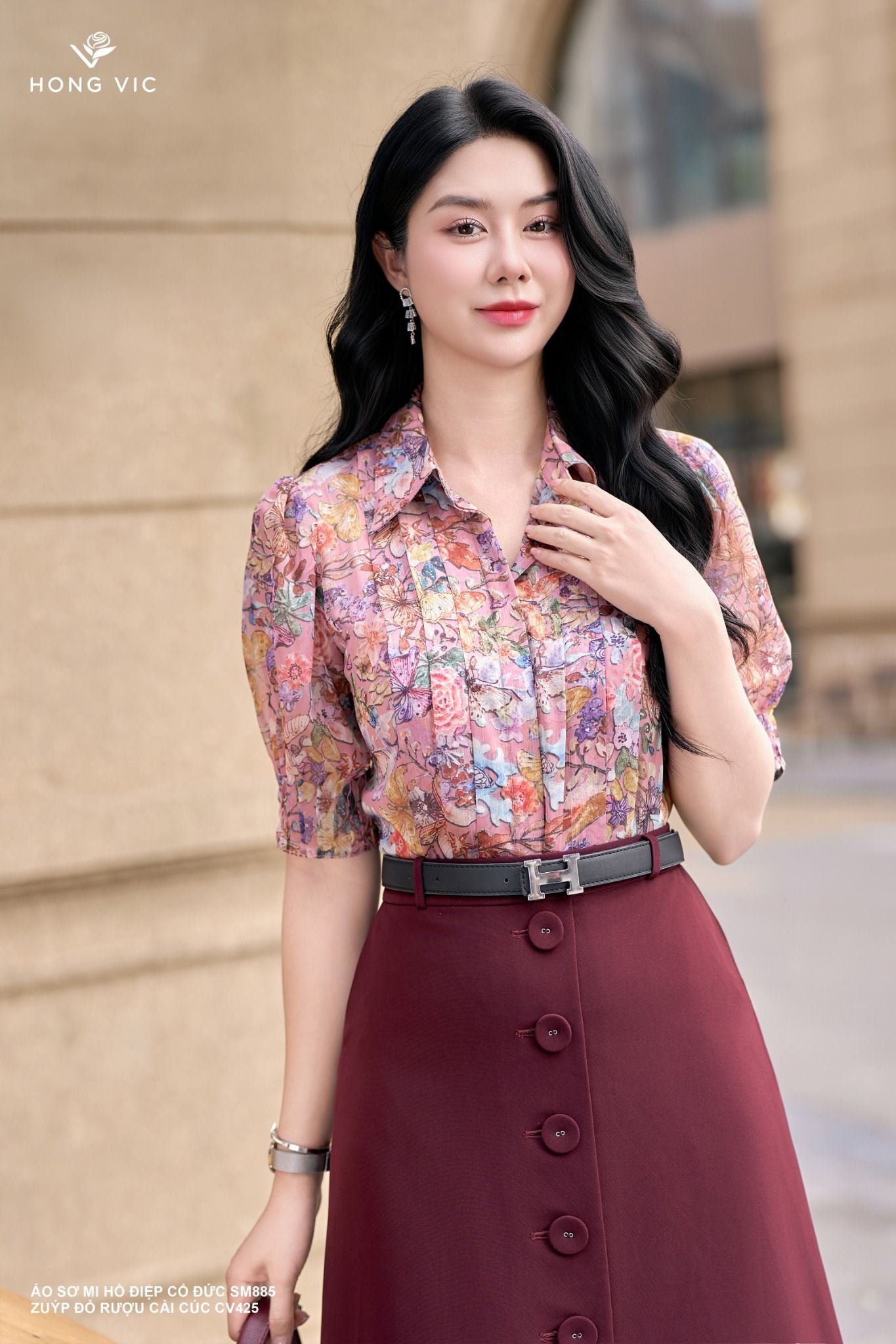 Áo sơ mi hồ điệp cổ đức SM885