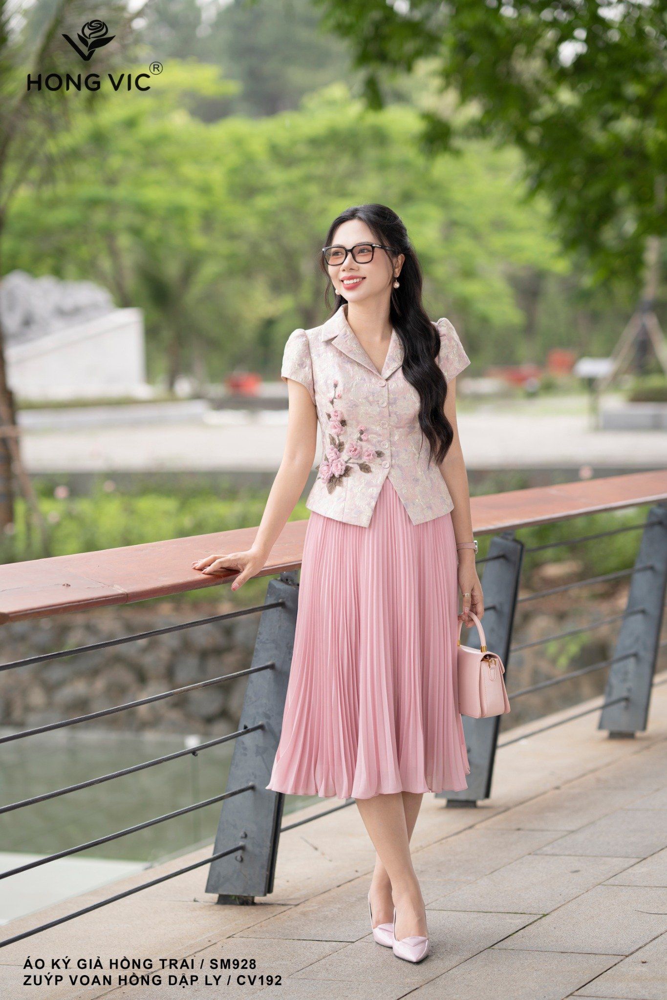 Zuýp voan hồng dập ly CV192