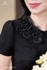 Áo ký giả đen vân hoa nổi SM1061