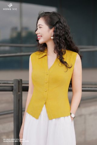 Áo gile vàng cổ V SM930