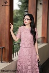 Áo ren hồng cộc tay SM1056