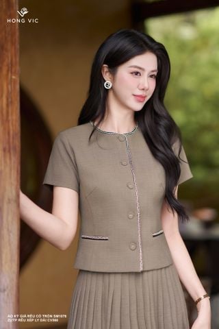Áo ký giả rêu cổ tròn SM1076