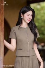 Áo ký giả rêu cổ tròn SM1076
