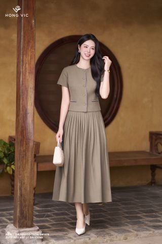 Zuýp rêu xếp ly dài CV560