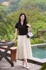 Zuýp lưới kem thêu hoa CV558