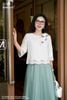 Áo trắng thêu hoa gấu SM990