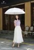 Áo cotton tím nhạt tay cộc đính hoa SM513