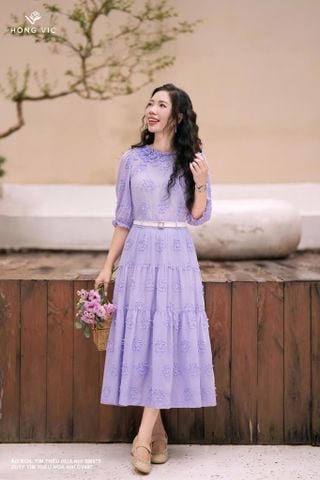 Zuýp tím thêu hoa nhí CV497