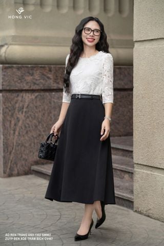 Áo ren trắng anh thư SM962