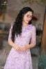 Đầm hoa nhí tím tay lỡ DL1040
