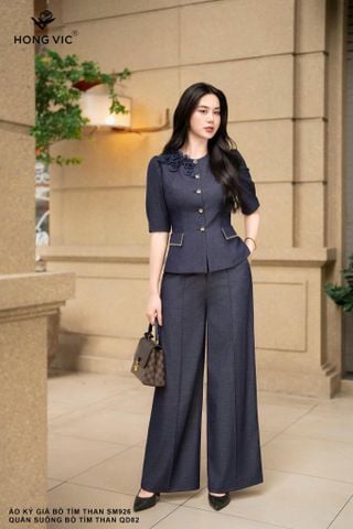 Áo ký giả bò tím than SM926