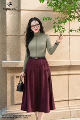 Zuýp đỏ mận cài cúc CV475