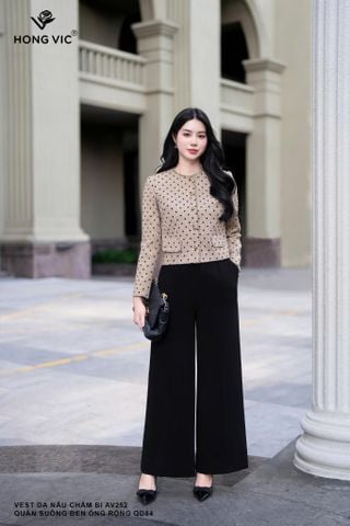 Quần suông đen ống rộng QD84