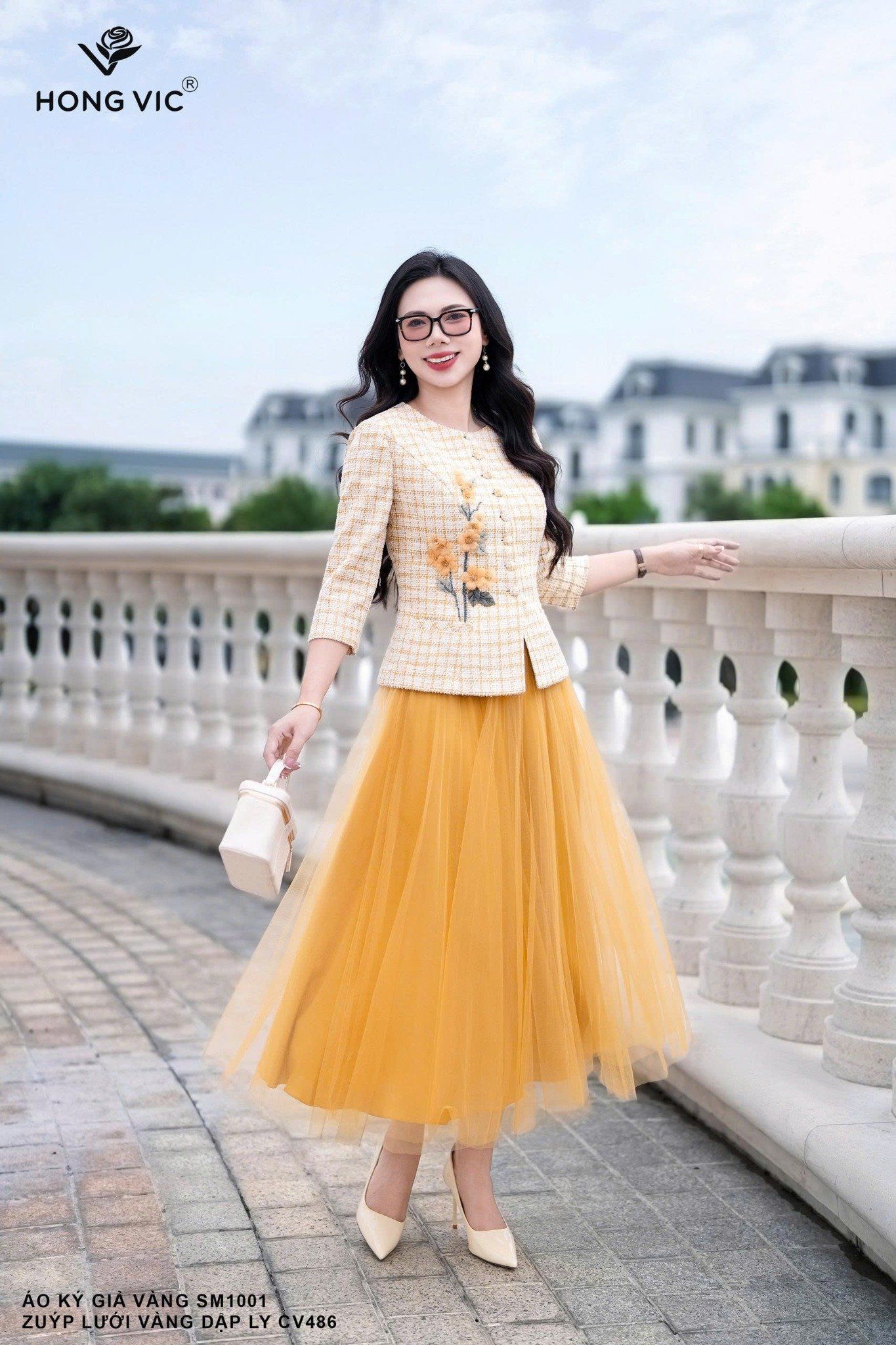 Áo ký giả kẻ vàng SM1001