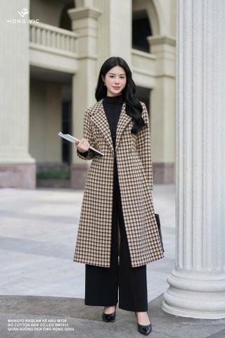 Mangto raglan kẻ nâu MT26