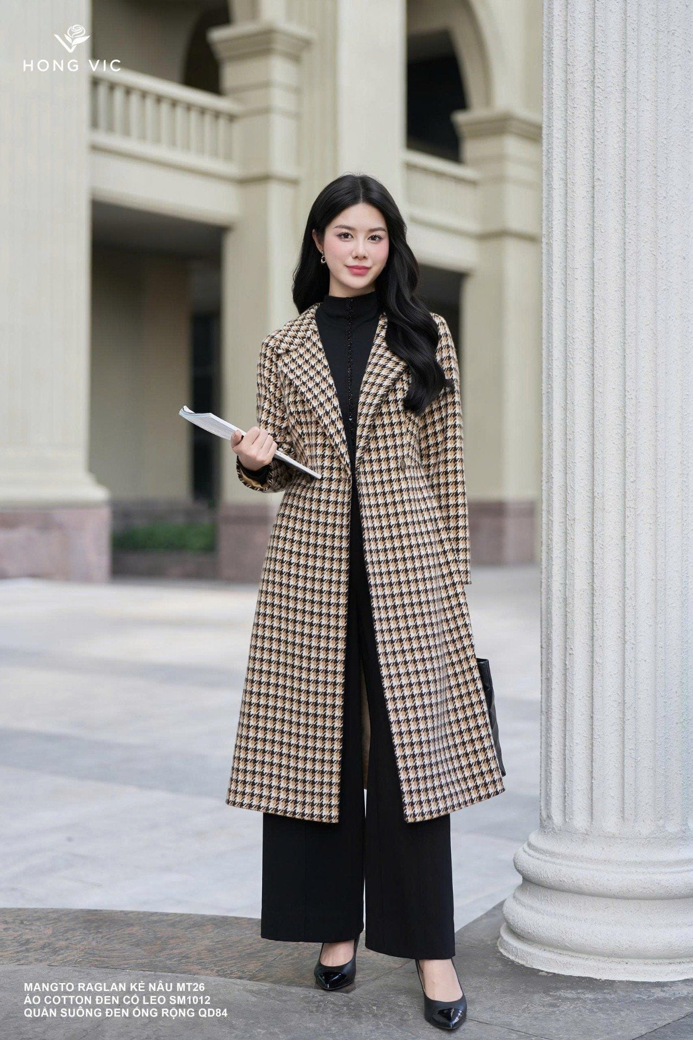 Mangto raglan kẻ nâu MT26