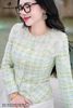Vest dạ kẻ xanh cốm AV199